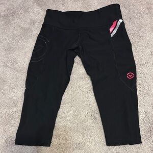 Virus Black and Pink Leggings High Waist Performance Wear